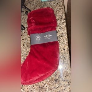2 pack of Martha Stewart holiday luxury stockings with Faux fur color- red